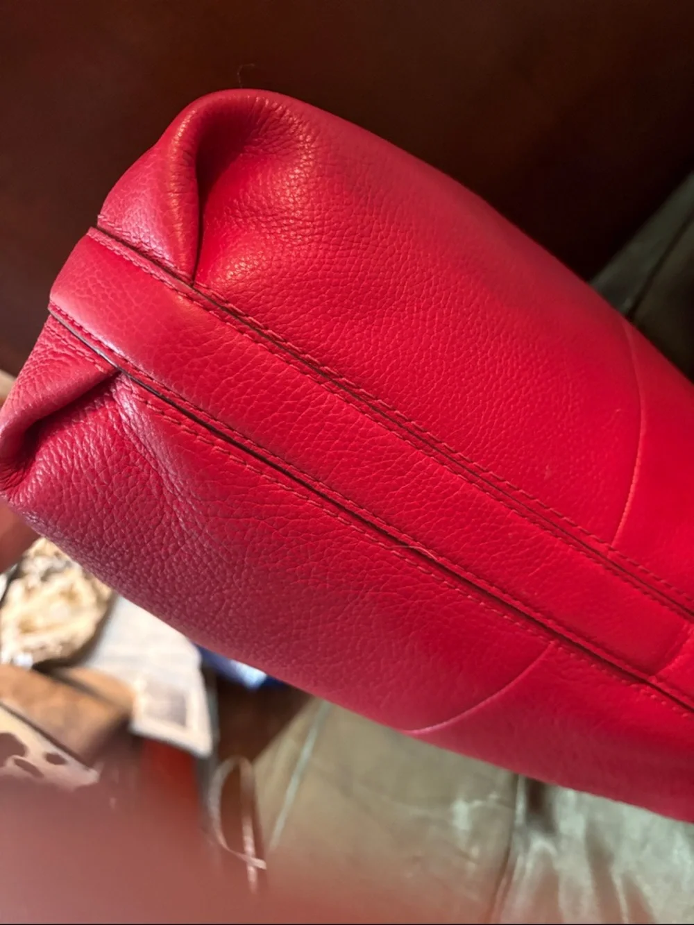 Coach Penelope Hobo Shoulder bag red pebbled leather August 2011 F16535 - Picture 9 of 15